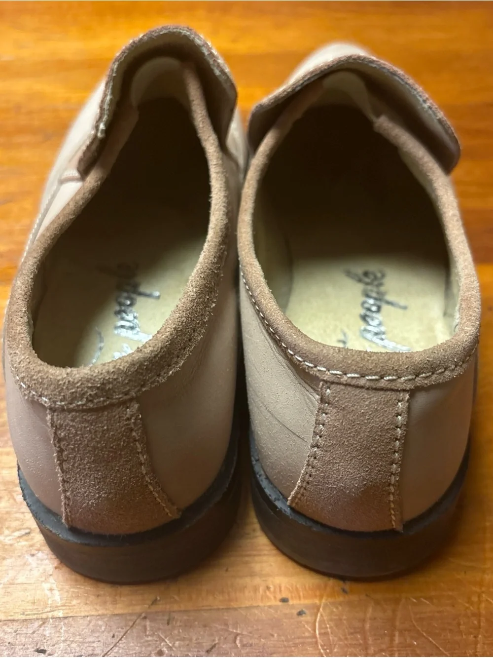 Free People Taupe and Light Brown Suede Leather Slip-On Loafers size 38